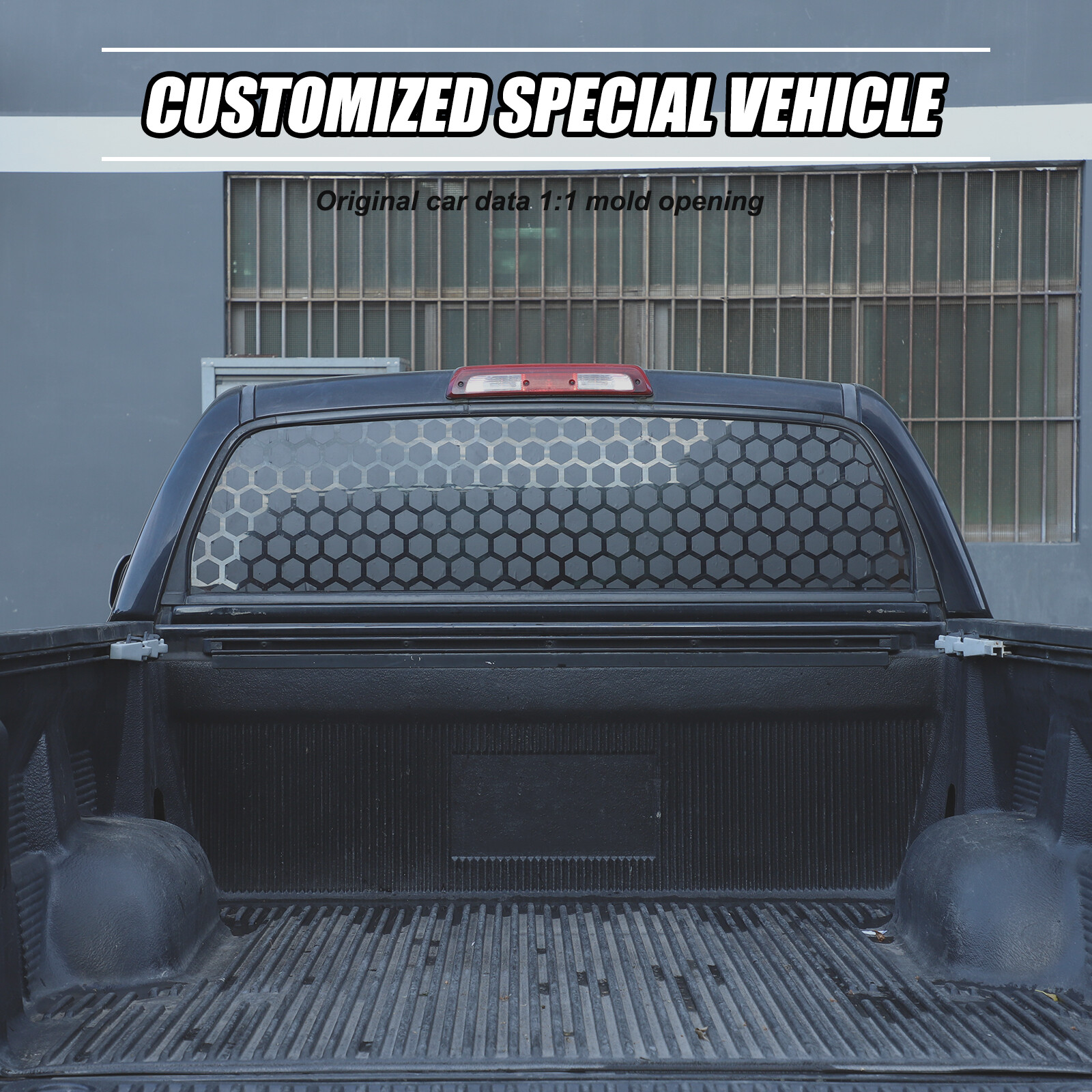 Matte Black Rear Window Honeycomb Decal VinylsFits 2007-2021 Toyota Tundra