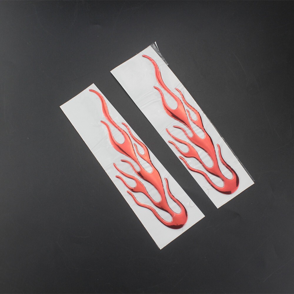 Red Car Sticker Motorcycle 3D Flame Stickers Bumper Hood Rearview Mirror Decals