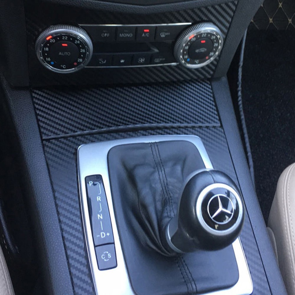 For Benz C Class 2007-10 W204 3D Carbon Fiber Pattern Interior DIY Trim Decals
