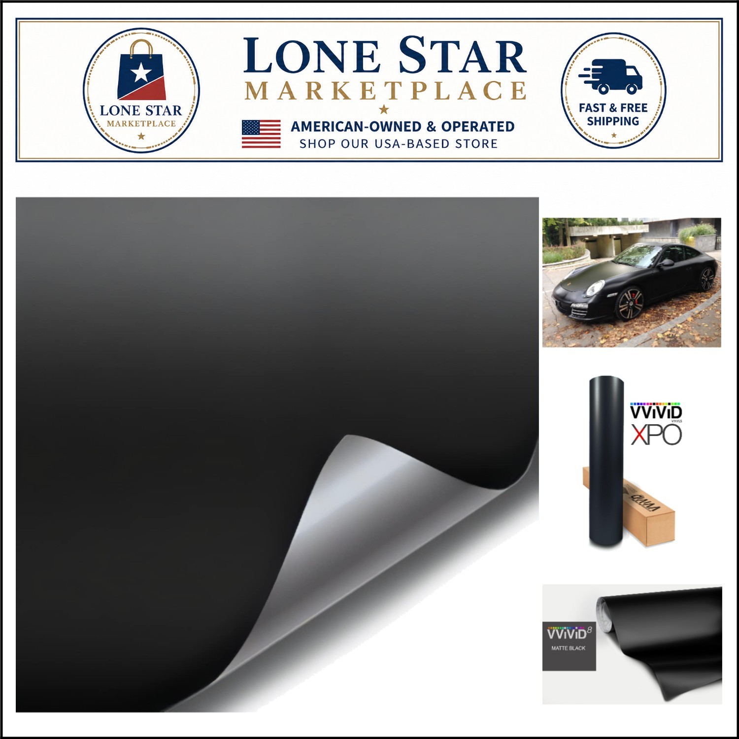 1ft x 2ft Matte Black Vinyl Adhesive Film for Cars, Boats & More – Easy Install