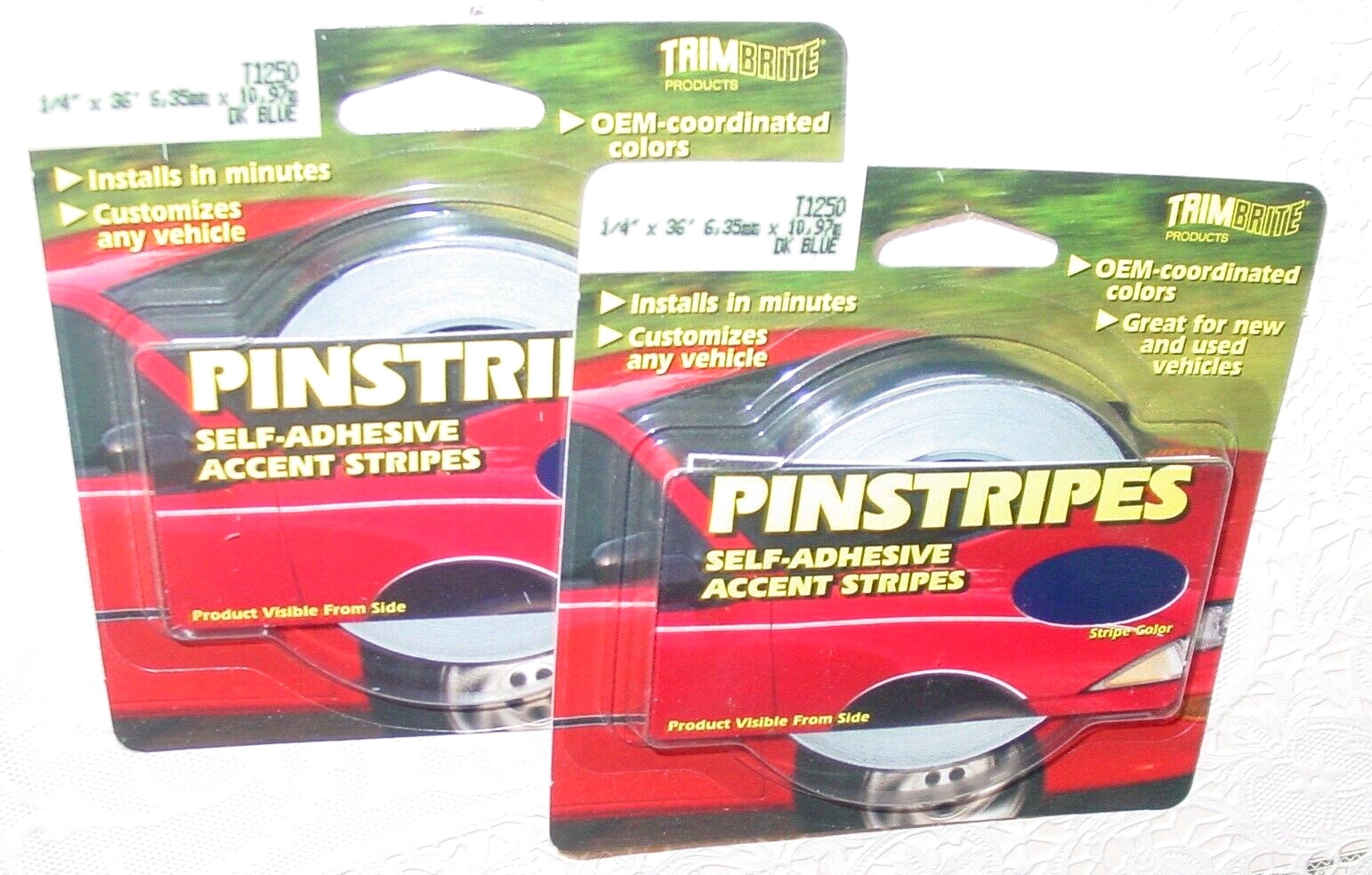 72′ Vinyl Pin Stripe Dark Blue 1/4″ Solid Line Car Tape Decal Stickers NOS USA