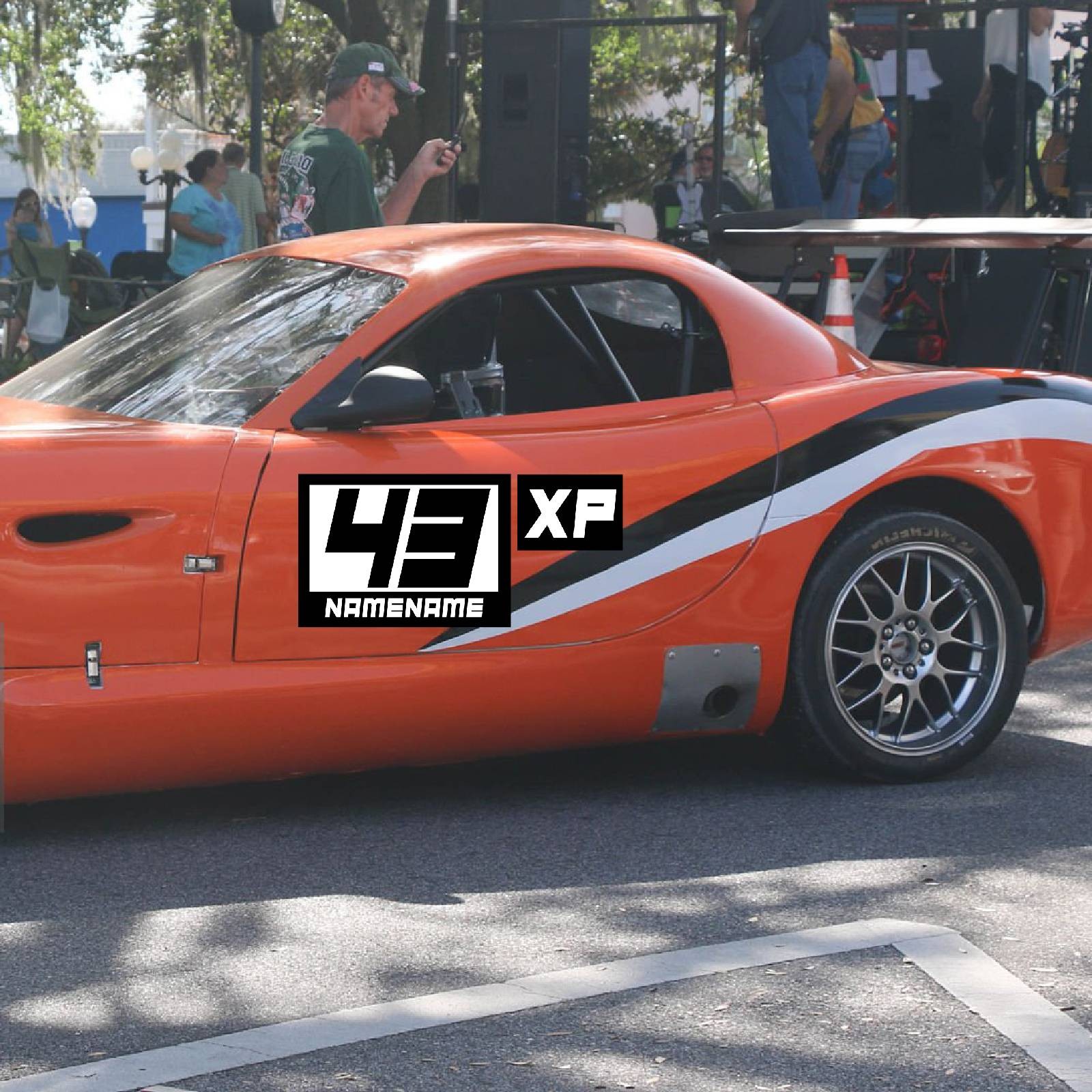 Custom Car Racing Number Class Sticker Matte x2 12″ 14″ 16″ – Style A Plate
