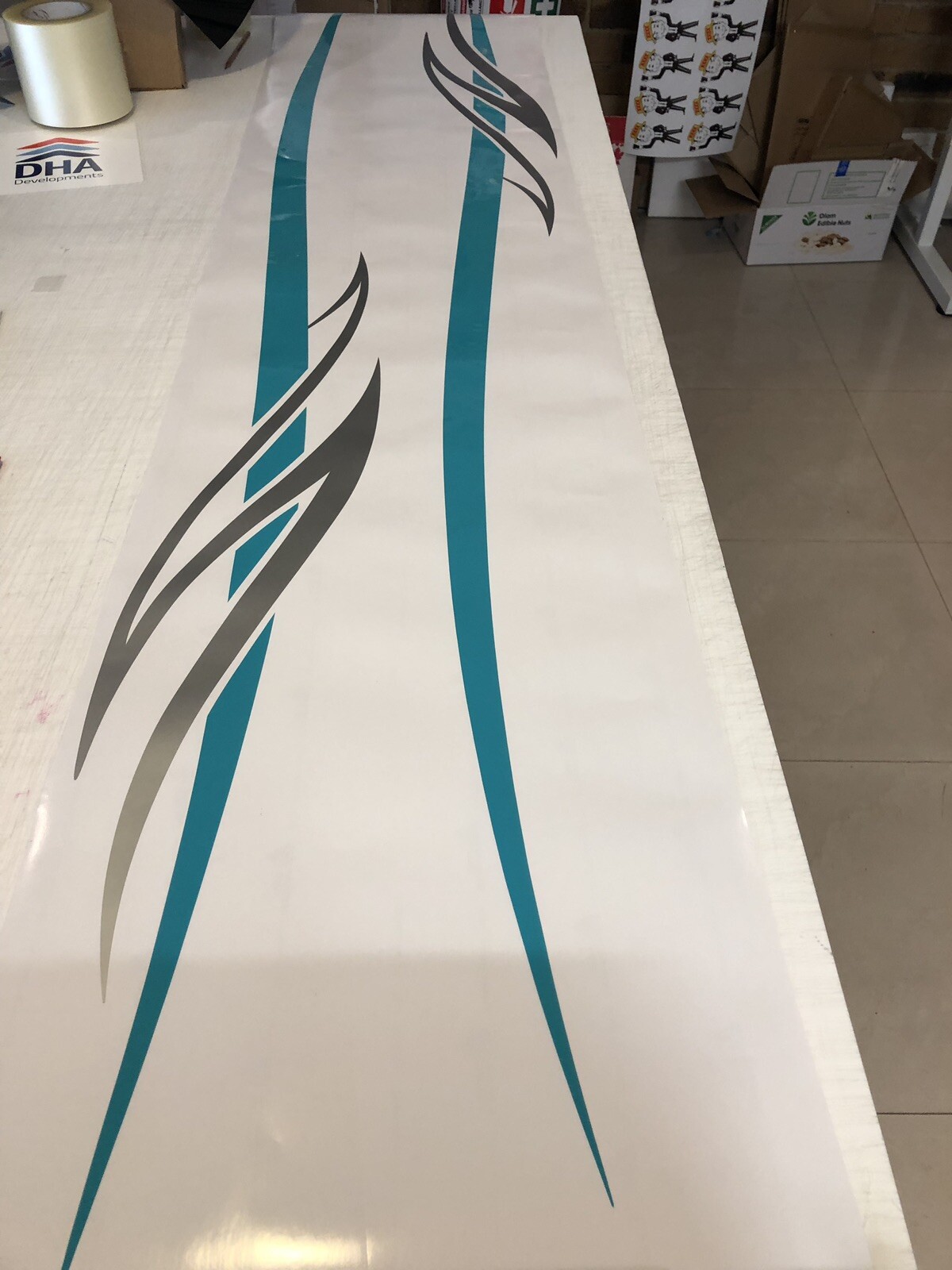 Teal Stripes decal for Vehicle Boat RV Campervan Caravan Motorhome 3M X 270MM