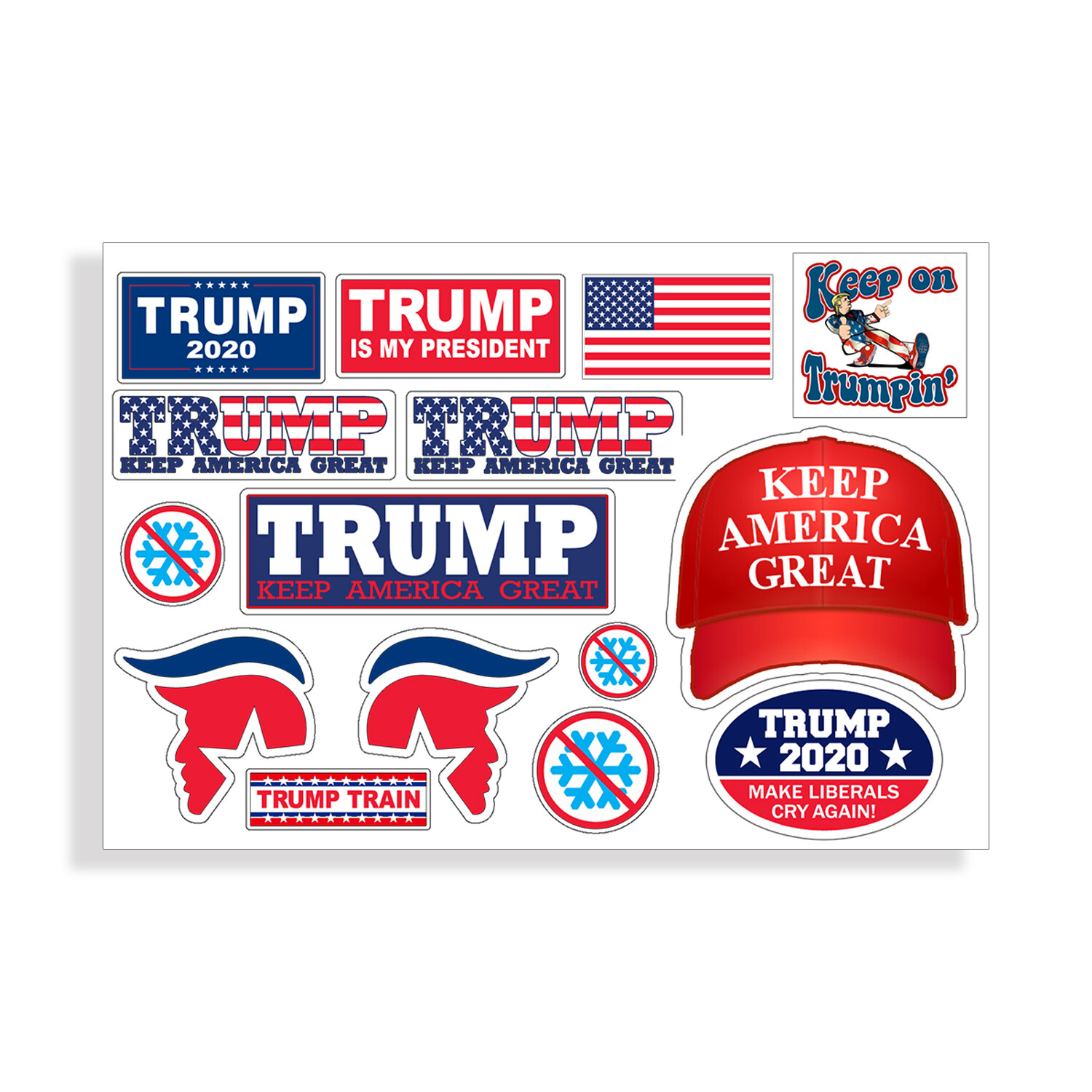 Trump Hard Hat Helmet Sticker Sheet USA 2020 President Mini Pack laptop Tumbler