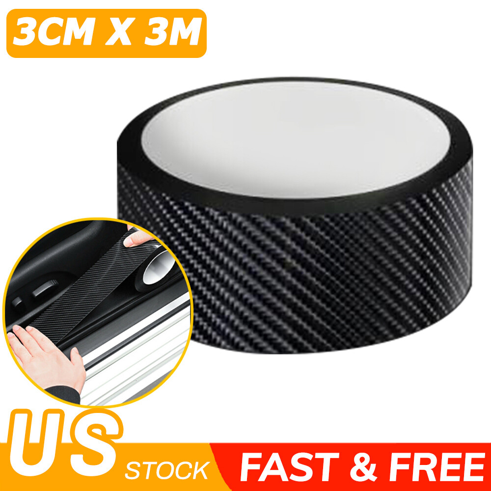 Car Interior Door Sill Scuff Cover Carbon Fiber Vinyl Wrap Sticker Accessories
