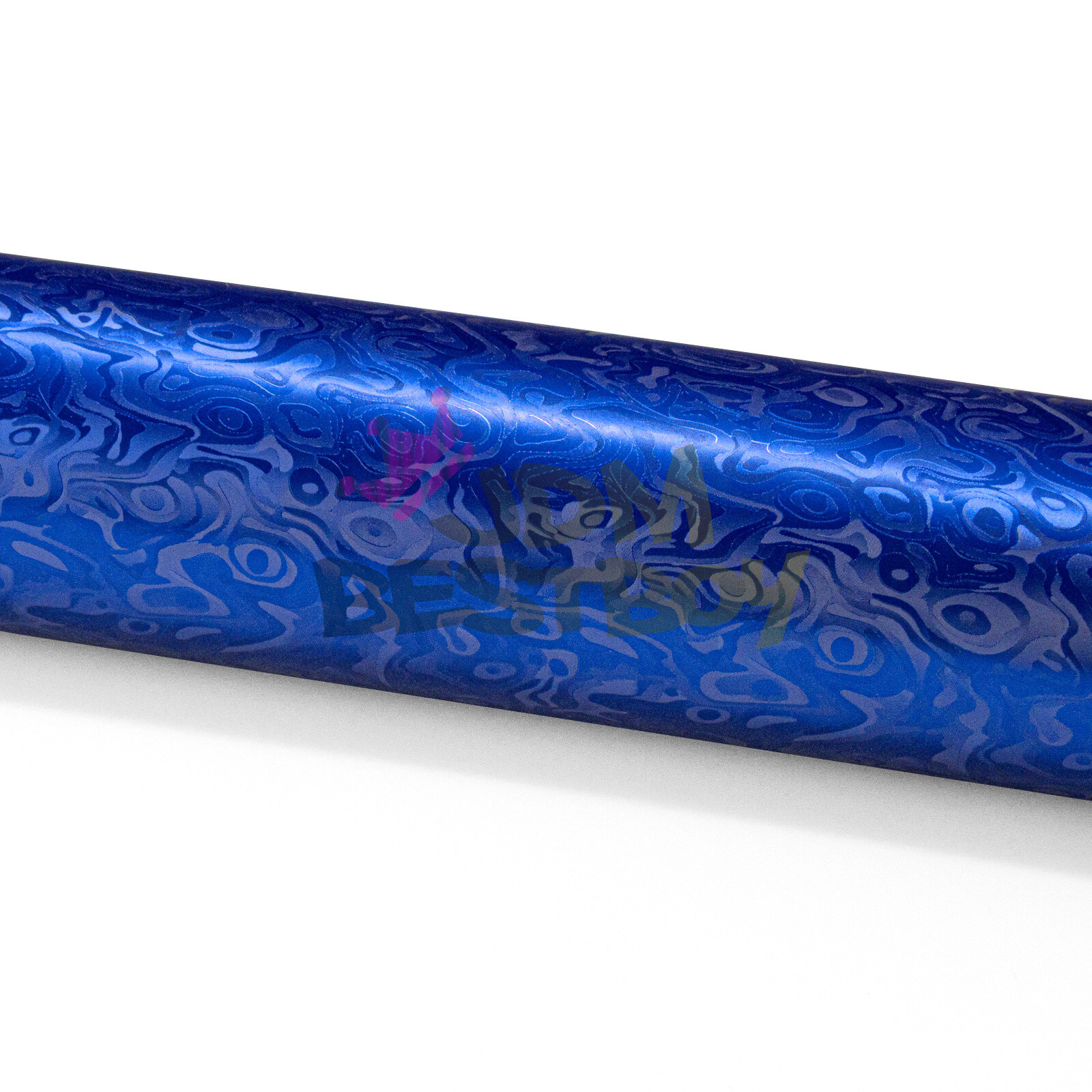 PET Damascus Steel Forged Carbon Fiber Royal Blue Car Vinyl Wrap Decal Sticker