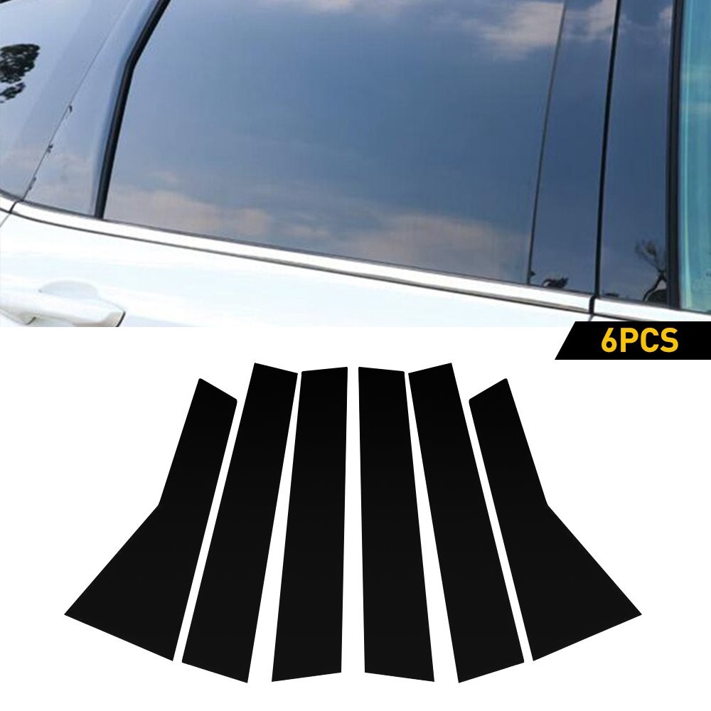 6/12x Pillar Posts Fit Honda 2012-16 CRV Trim Door Cover Piano Window Blac Gloss