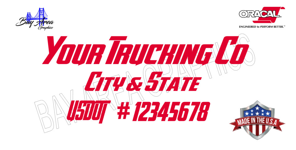 CUSTOM TRUCK DOOR DECALS SET OF 2 USDOT CITY STATE COMPANY NAMEWATERPROOF VINYL