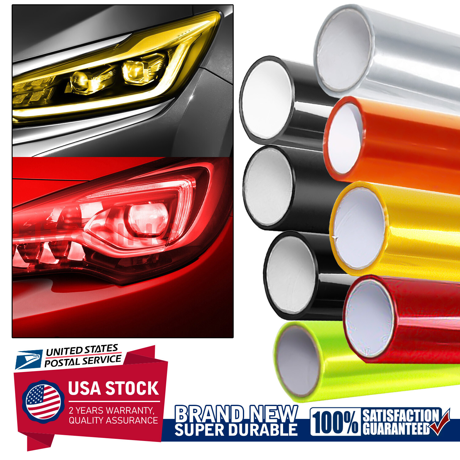 For Headlight Taillamp Transparent Side Marker Lights Vinyl Protection Wrap Film