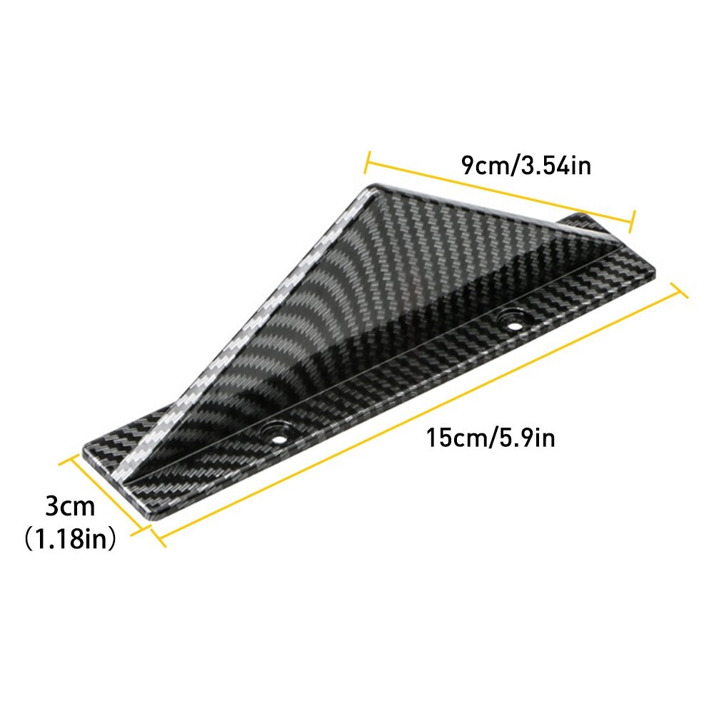 1/2set Carbon Fiber Car Rear Bumper Diffuser Shark Fin Curved Spoiler Lip Wing N
