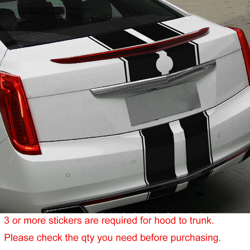 78.7” Black Hood Roof Rally Racing Stripe Decal Vinyl Sticker For Ford Mustang