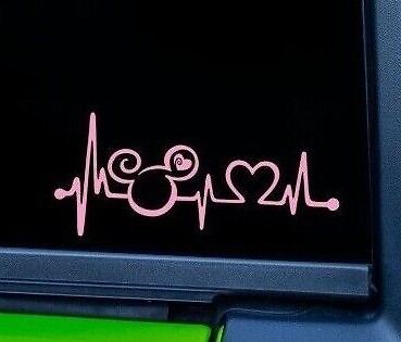 Minnie Mouse Heartbeat Vinyl Decal Sticker Car Window Laptop Love Disney