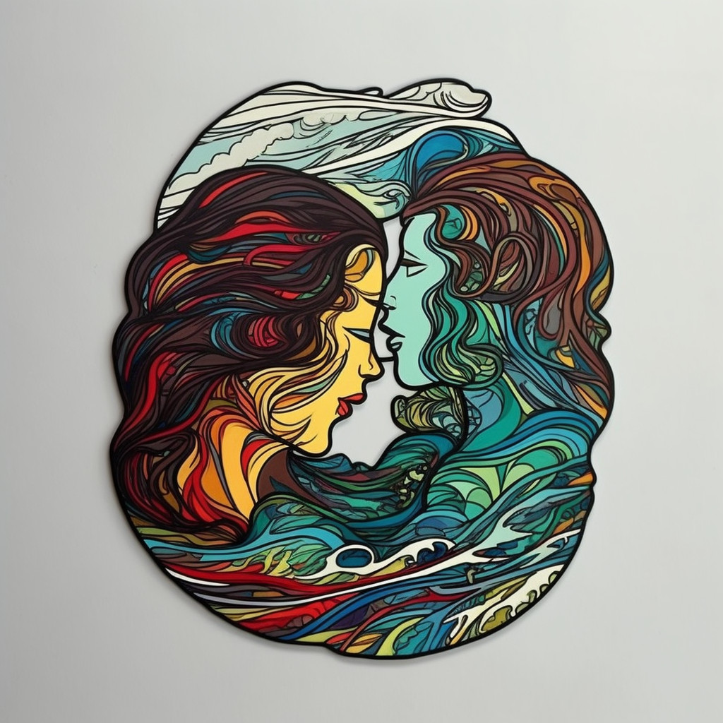 Colorful Ocean Wave Sticker Cup Laptop Car Vehicle Window Bumper Vinyl Decal