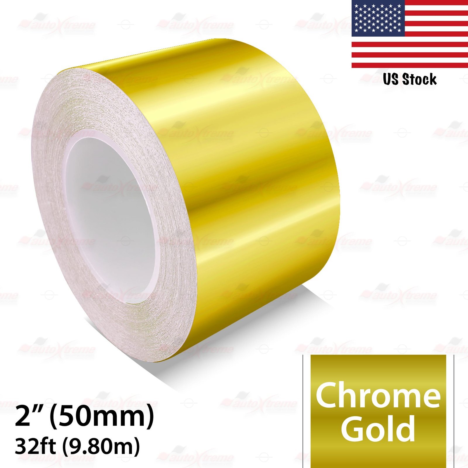 2″ Vinyl Pinstriping Pin Stripe Car Styling Tape Decal Sticker 50mm CHROME GOLD