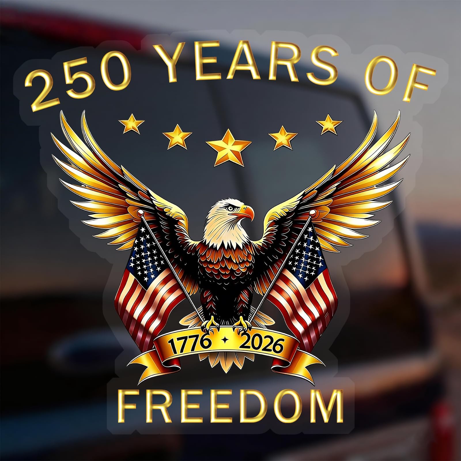 250th Anniversary of America Merchandise Car Window standard, Multicolor