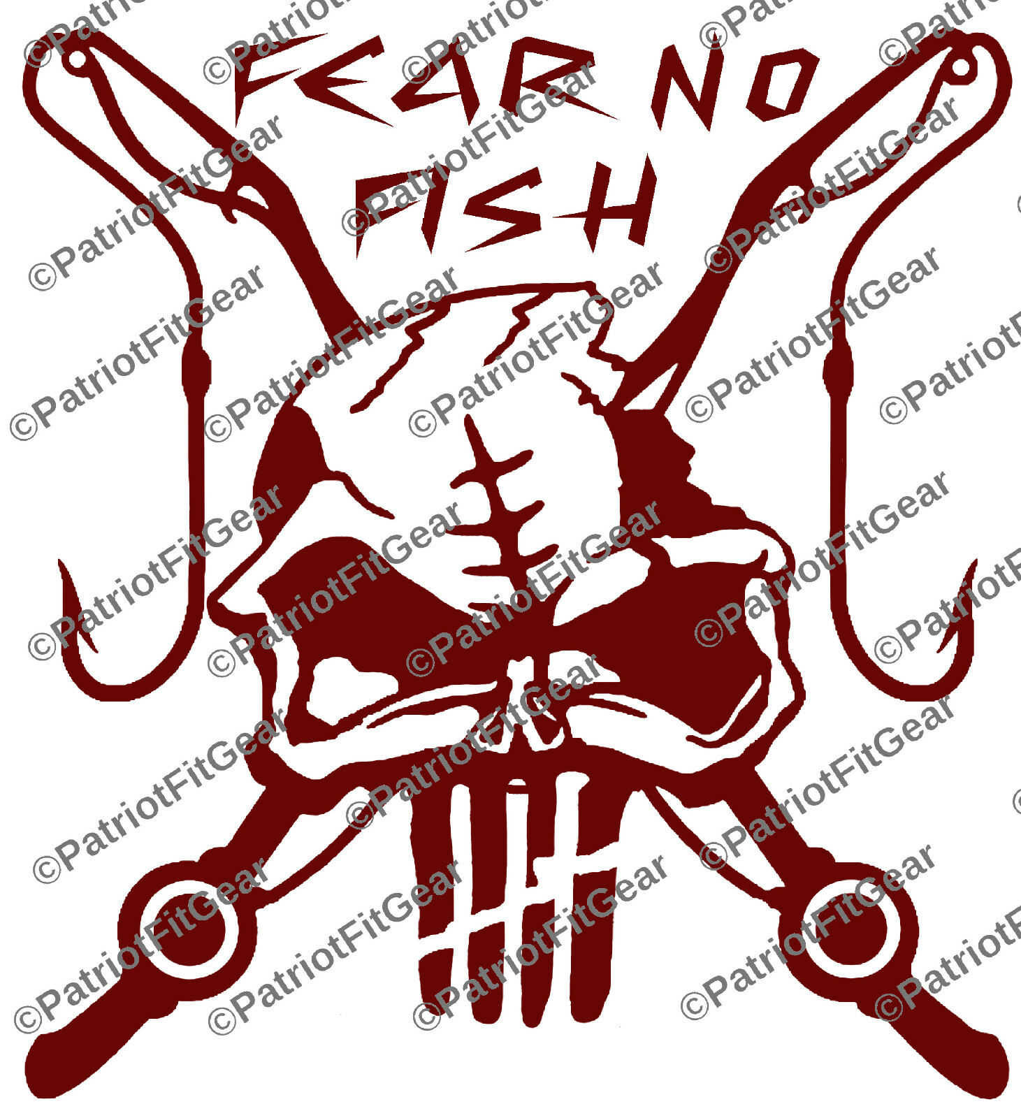Fear No Fish,Fishing,Reel Life,10″x11″,Paddling,Skull,Angler,Fish On,Vinyl Decal