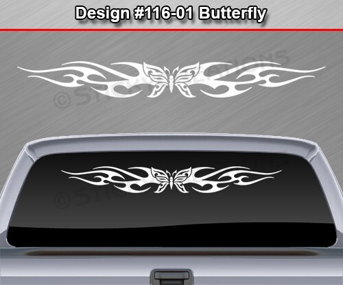 116-01 BUTTERFLY Windshield Decal Window Sticker Vinyl Graphic Butterfly Design