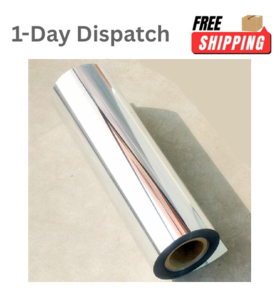 Moyishi 12″x78″ Chrome Mirror Silver Vinyl Wrap Sticker Self-Adhesive