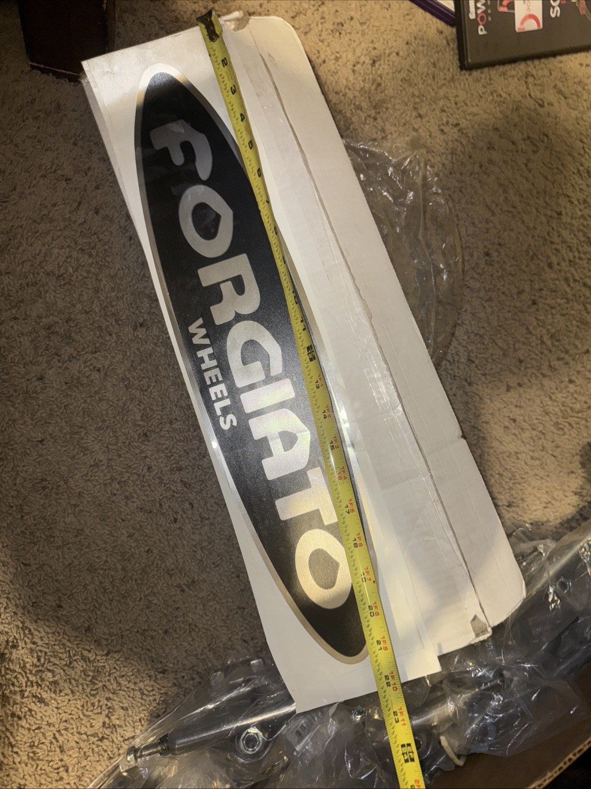 Forgiato Windshield Sticker HUGE OEM Forgiato Black With Brushed Silver Logo