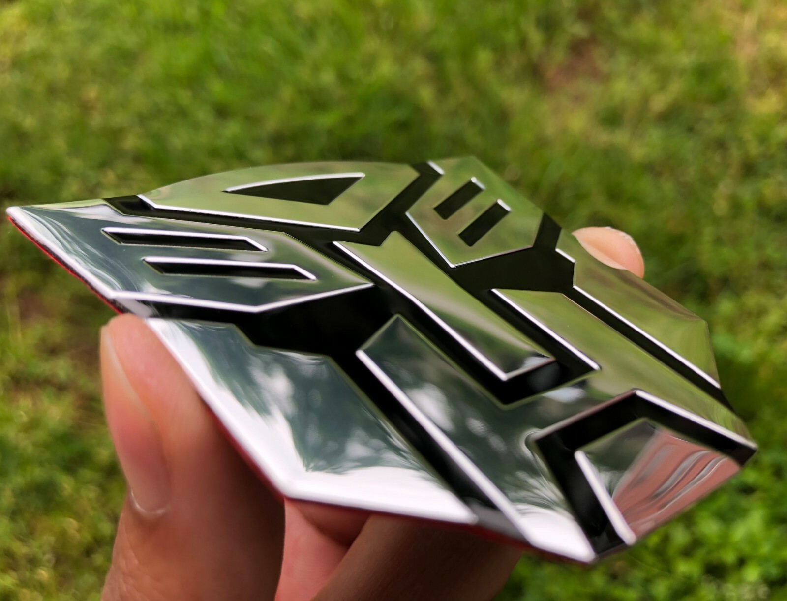 (2 PACK) ALUMINUM Transformers Autobots Optimus Prime Car Sticker Decal Emblem