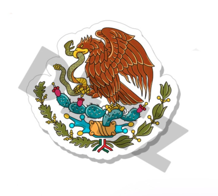 Mexican Coat of Arms Vinyl Stickers – Indoor Outdoor Mexico Crest Emblem Flag