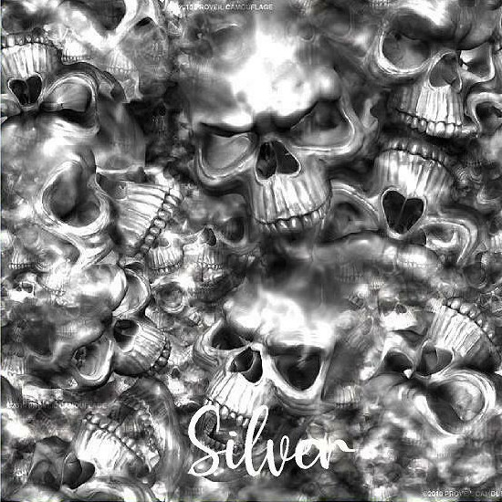 Reaper Skulls Silver vinyl Wrap air release MATTE Finish 12″x12″