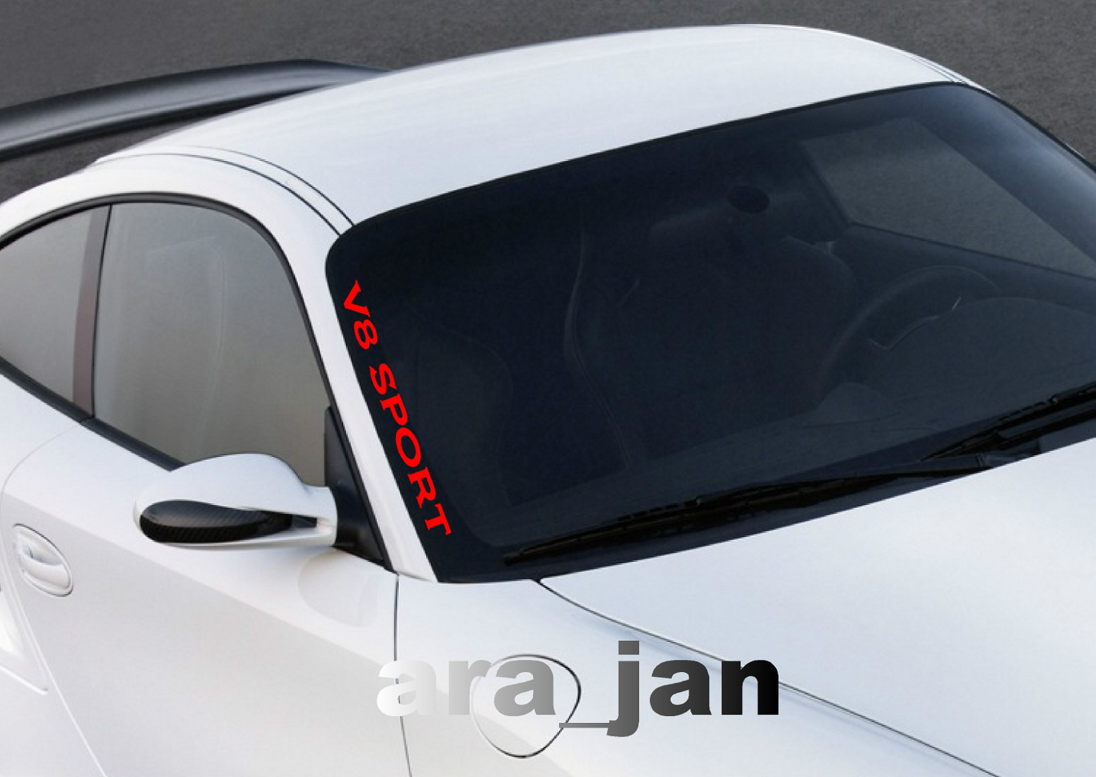 V8 SPORT Windshield Decal Stickers racing speed car logo emblem sticker RED