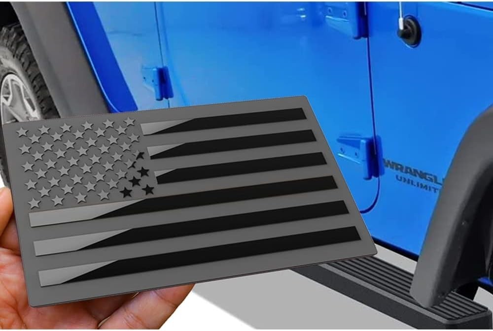 3D Metal American Flag Emblem Decal，Black American Flag Decal,for Car, Truck …