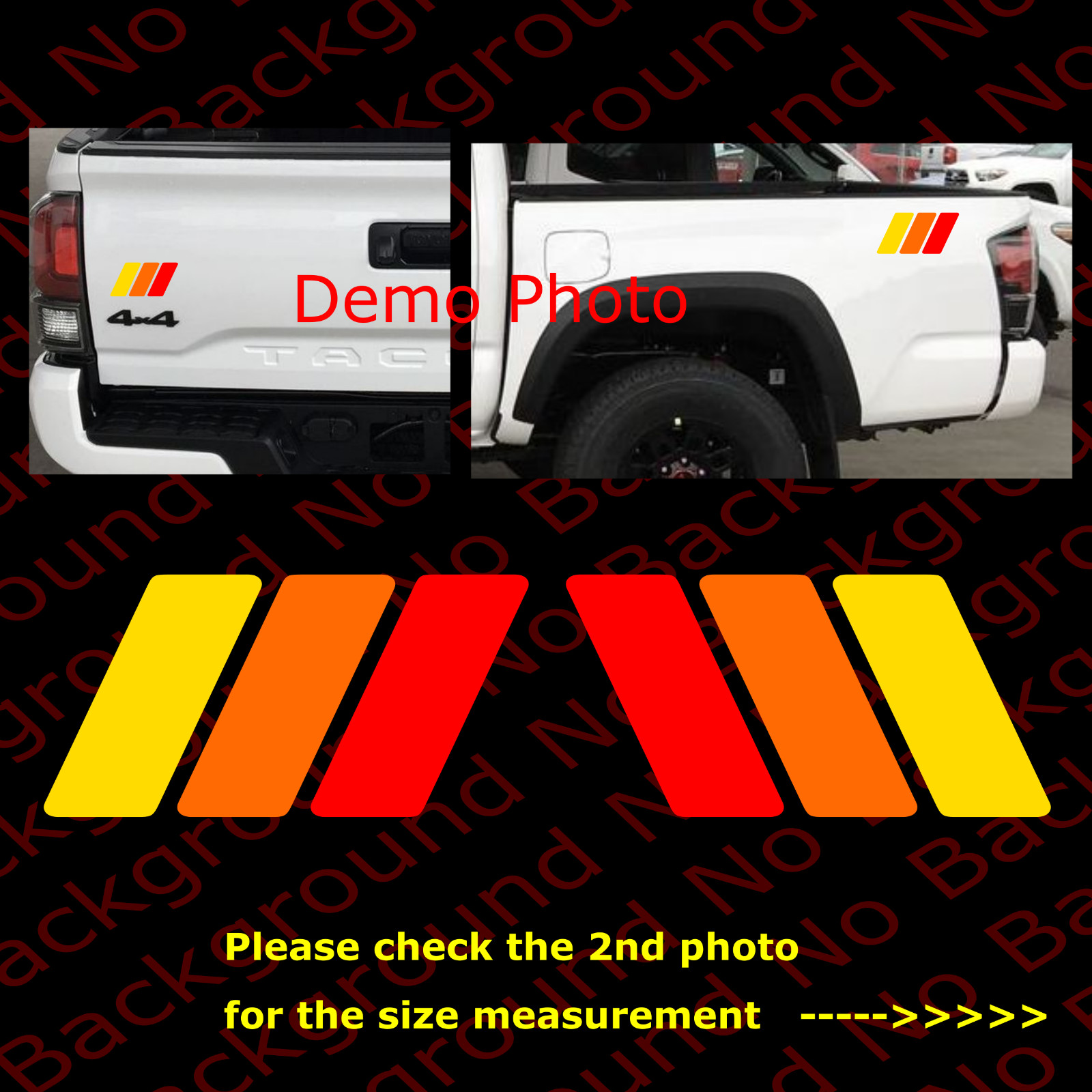 RETRO SLANT STRIPES Rainbow Vinyl Decal Fits 4RUNNER TACOMA FJ CRUISER TY009