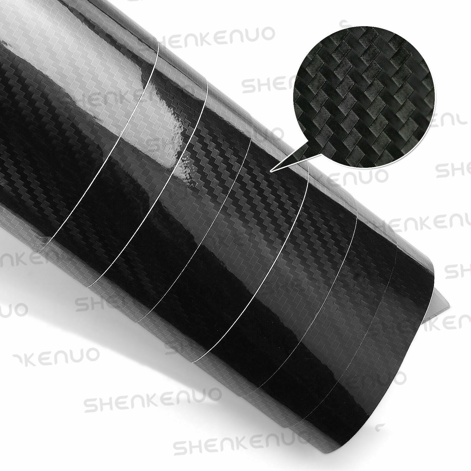 1pcs 12″x60″ 5D Premium Black Carbon Fiber Vinyl Wrap Bubble Free Air Release US