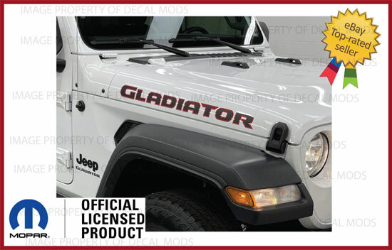 2019 – 2024 Jeep GLADIATOR Hood Graphics Vinyl Decals Sticker JT Black Red FJ3G0