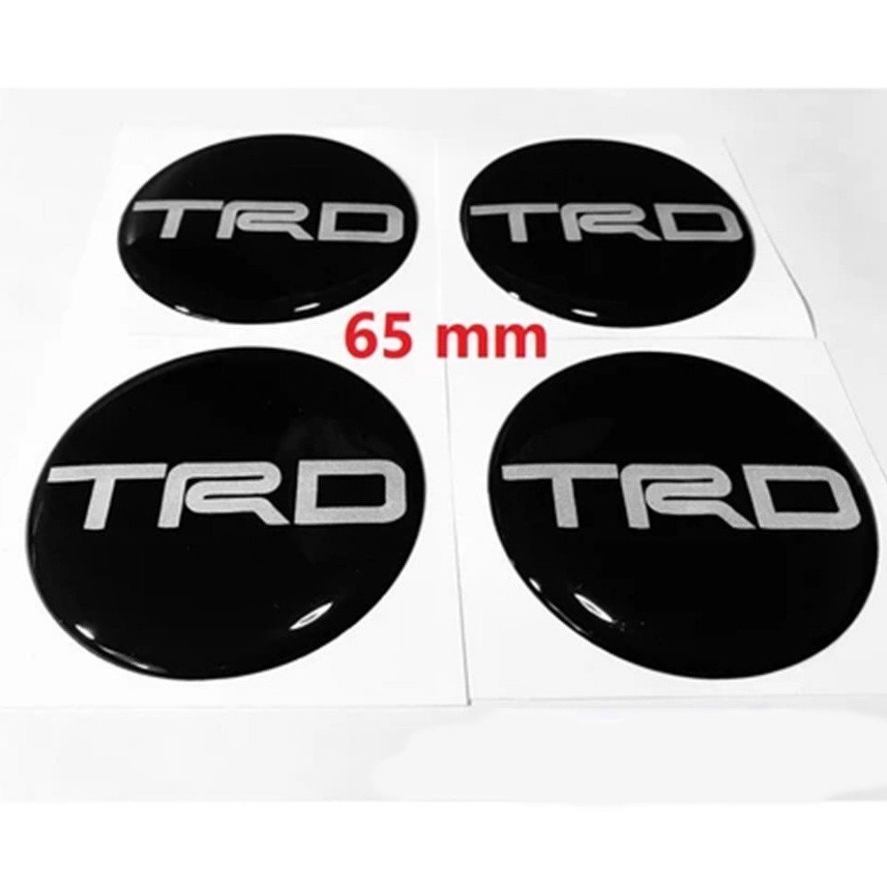 Black 65mm X Stickers Resin Reflect Decor Emblem Wheels Center Caps TRD 4pcs