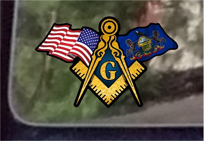 ProSticker 073 (One) 3″ x 5″ American Pennsylvania Flags Masonic Decal Sticker