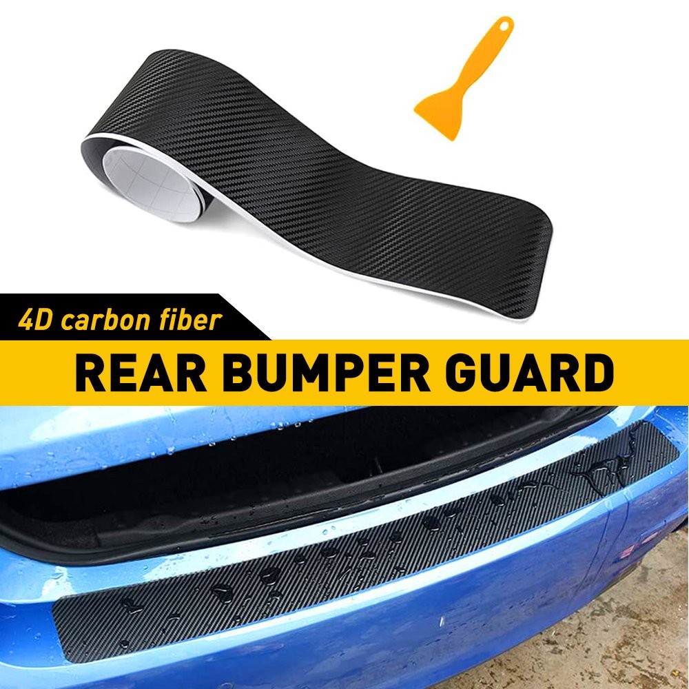 Rear Bumper Protector Trim Cover Black Rubber Trunk Sill Plate Cover Pad Guard