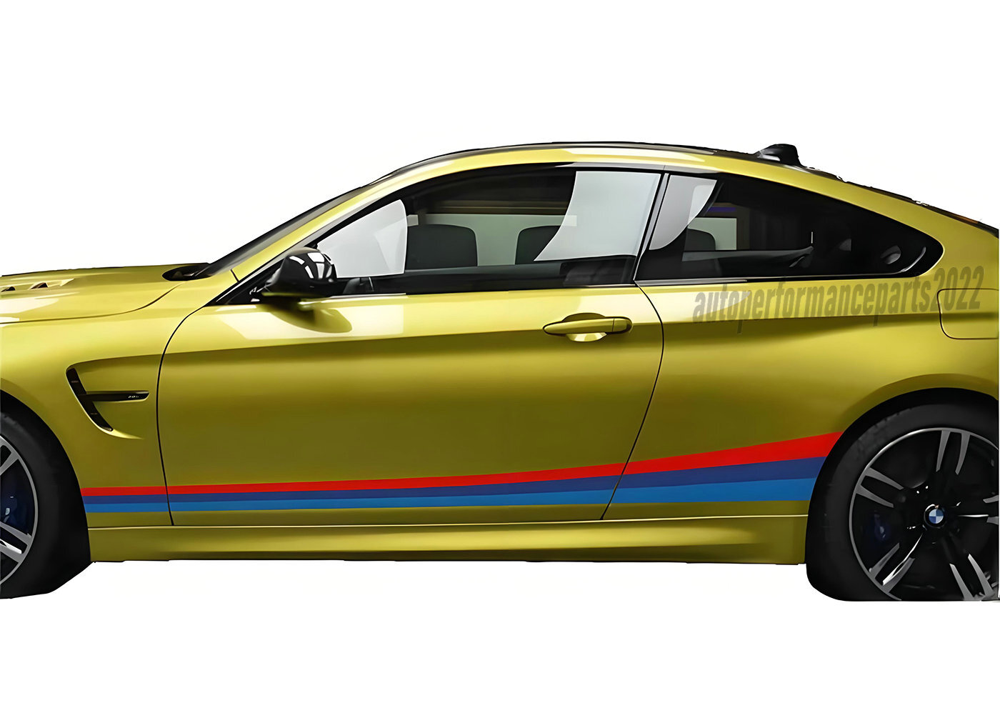 Graphics Decal Tricolor Racing Stripe For BMW M4 X4 M5 X5 X6 Side Vinyl Sticker