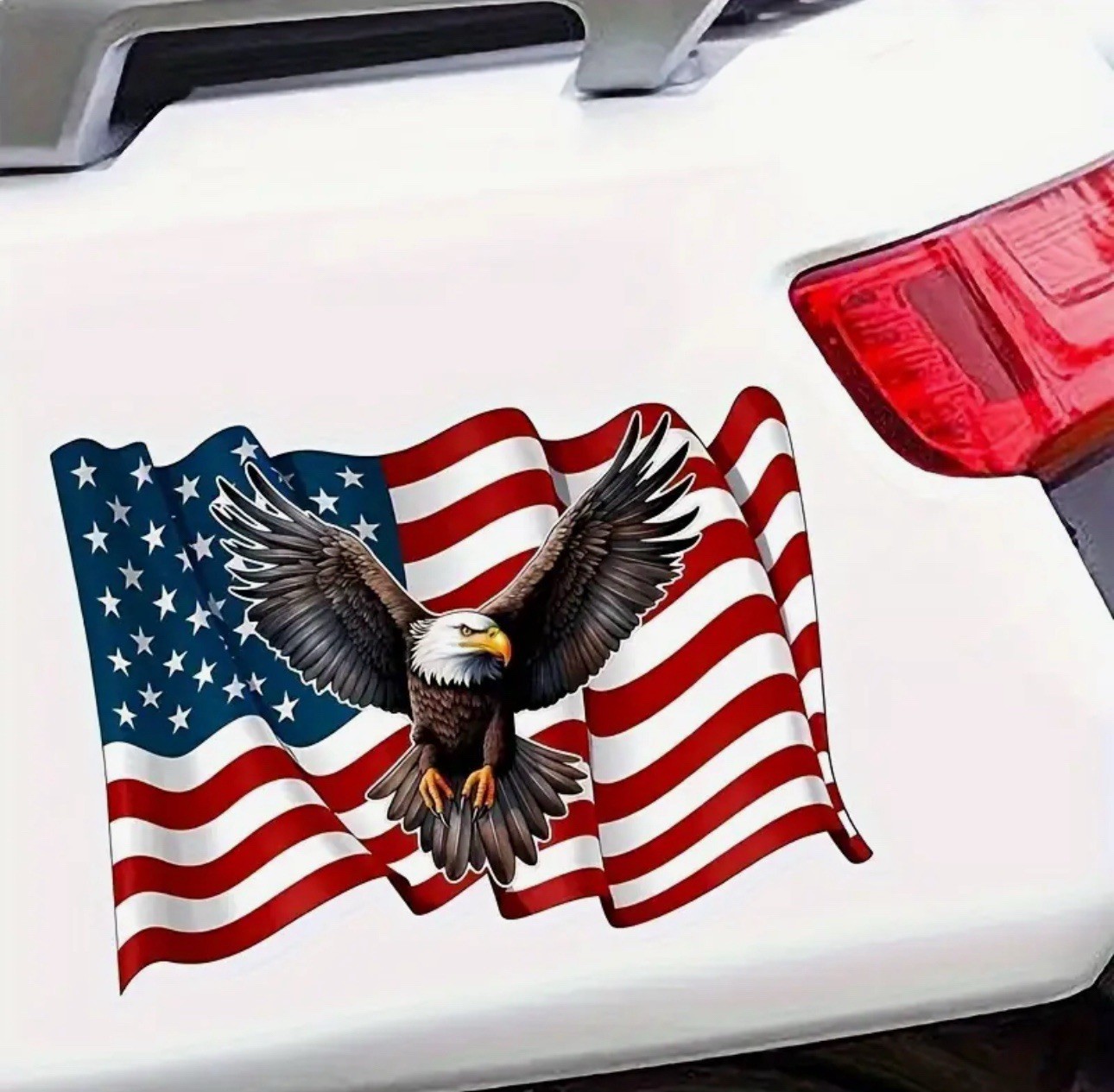 United States USA Flag Bald Eagle Patriotic 6.3” REFLECTIVE Vinyl Sticker Decal