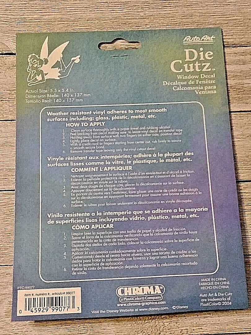 Die Cutz Tinker Bell Disney Fairies Window Decal Truck Car