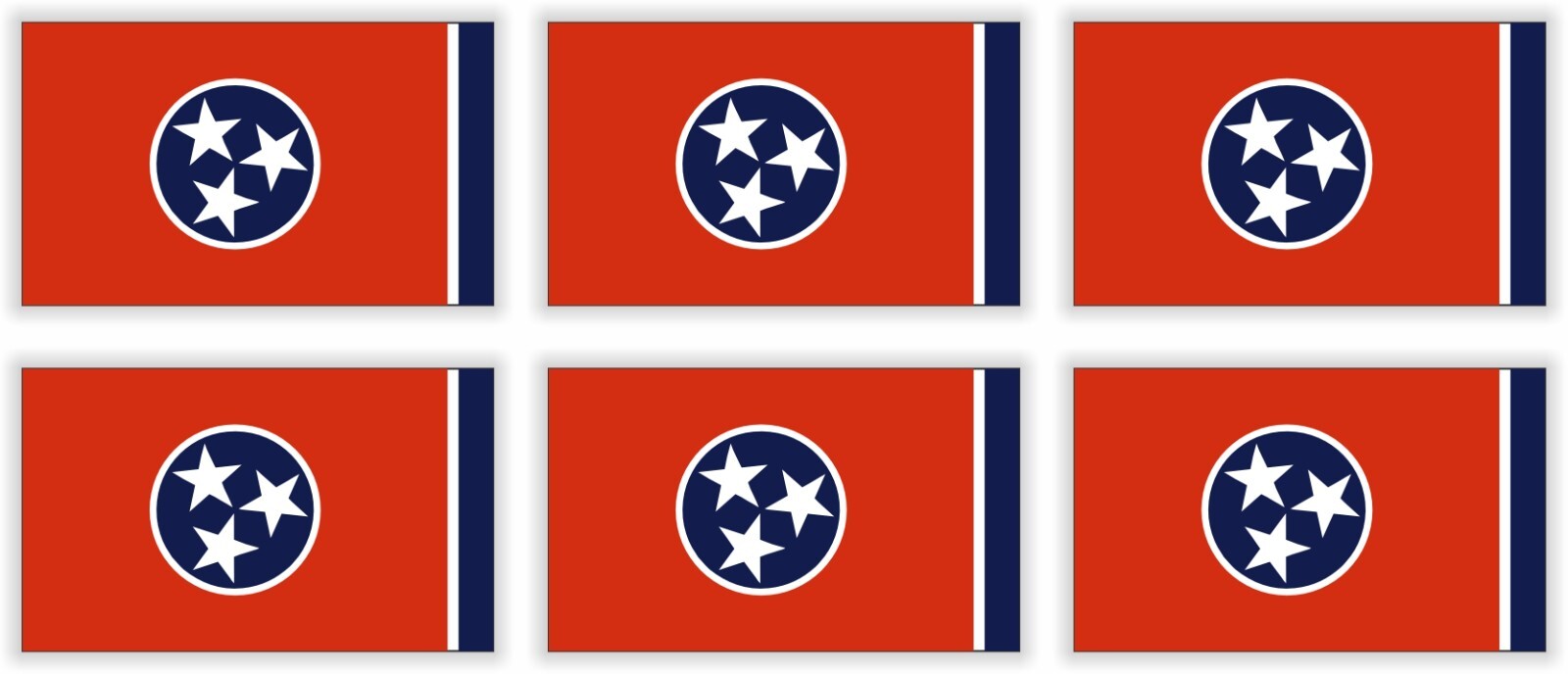 6 Mini TENNESSEE FLAGS Vinyl Stickers Decals [FREE SHIPPING – NO TRACKING]