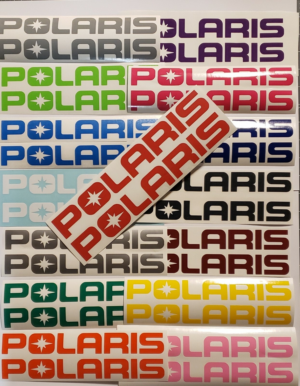 POLARIS PREMIUM VINYL 2 PACK DECALS PICK COLOR SIZE TRACKED & INSURED