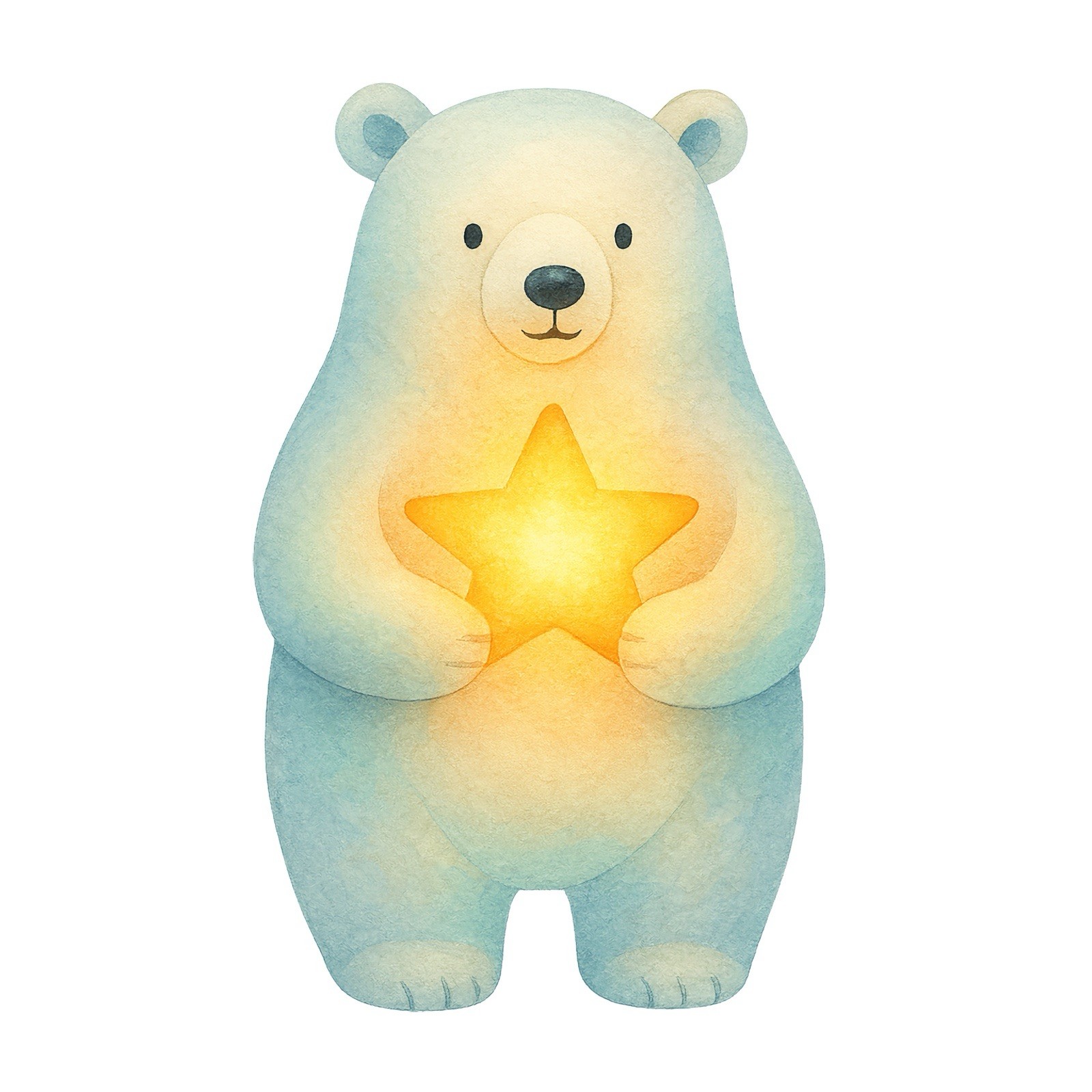 Holiday Sticker (2 Inch) Abstract Colorful Festive Christmas Polar Bear Star