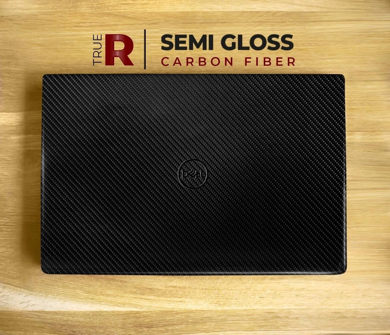 Black True R Carbon Fiber Vinyl Wrap Roll with Air Release Technology (6ft x 5ft