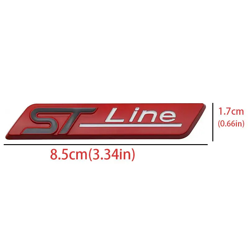 3D Metal ST Line Rear Trunk Badge Emblem Sider Fender Sticker for Ford Stline