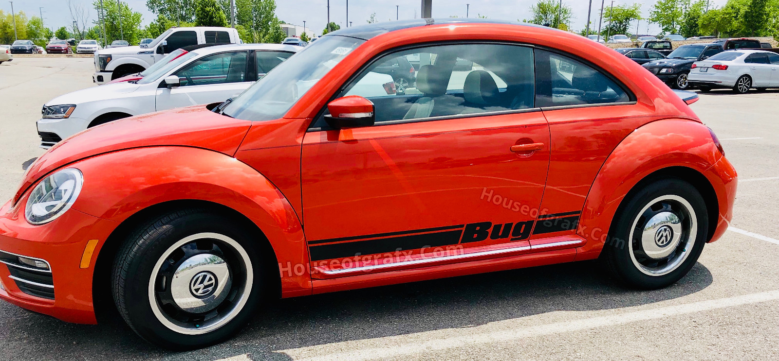 BUG rocker Stripe Stripes Graphics Vinyl Decals fit ANY VW Volkswagen Beetle