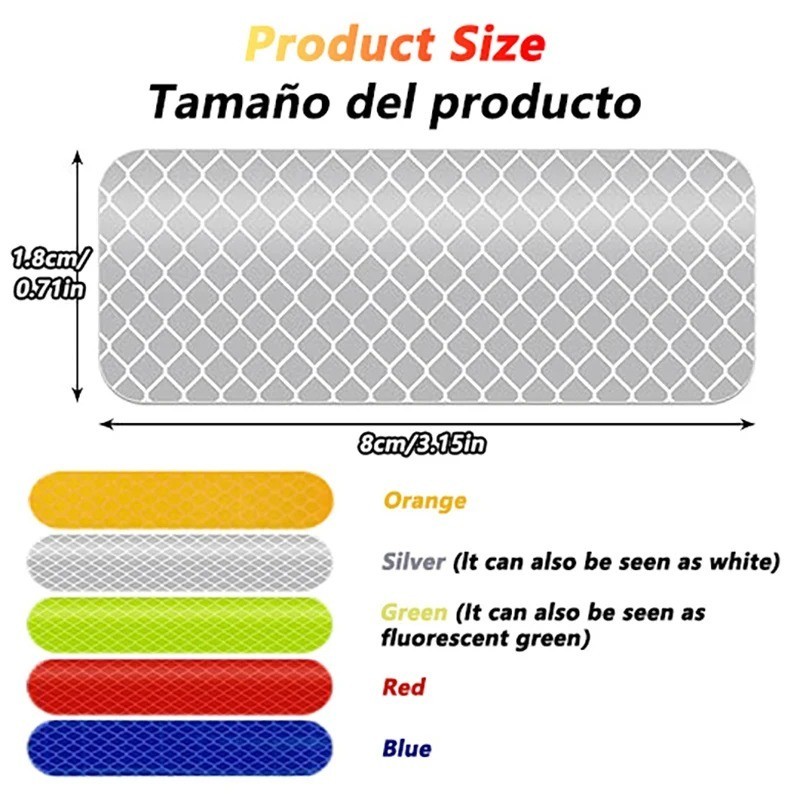 10pcs Reflective Stickers Car Bumper Stickers Night Warning Anti-Collision Tape