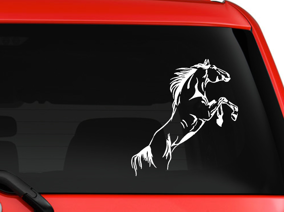 Wild Tribal Horse beautiful silhouette car truck laptop decal sticker 6″ White