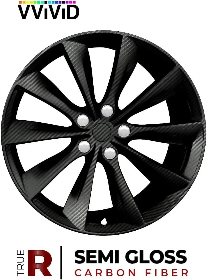 Black True R Carbon Fiber Vinyl Wrap Roll with Air Release Technology (6ft x 5ft
