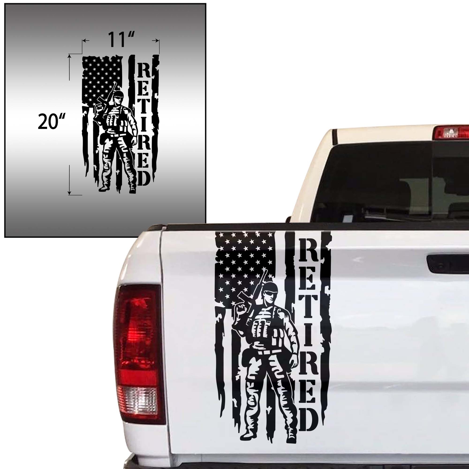 Soldier Retired Enlisted Man Veteran Fighter US Army USAF USMC Distressed Flag