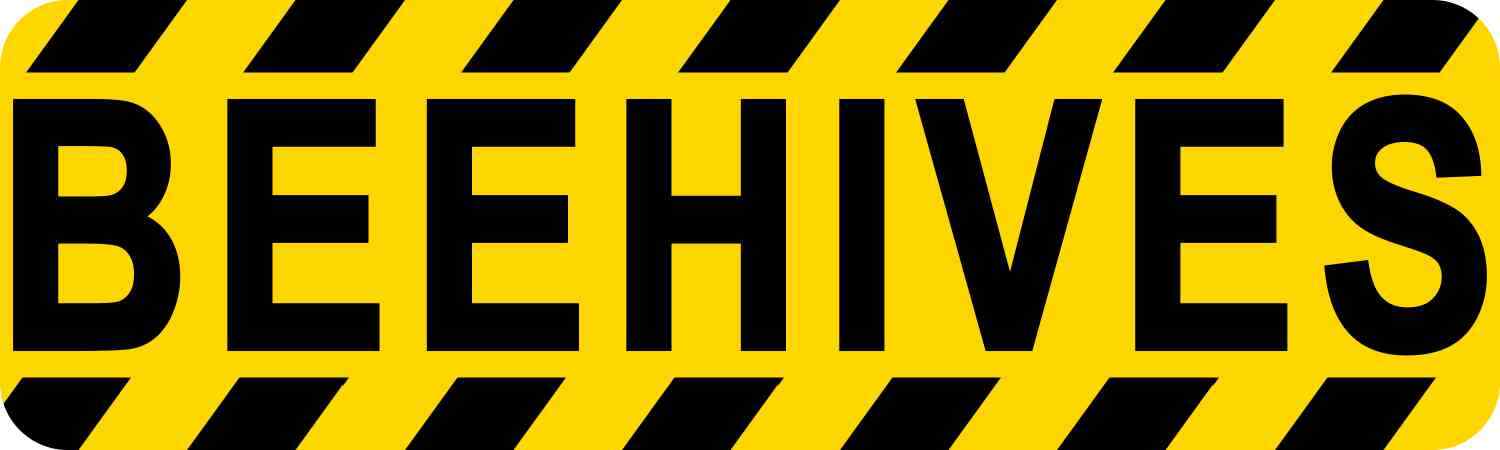 10in x 3in Beehives Permanent Vinyl Sticker Wall Sign Door Permanent Decal
