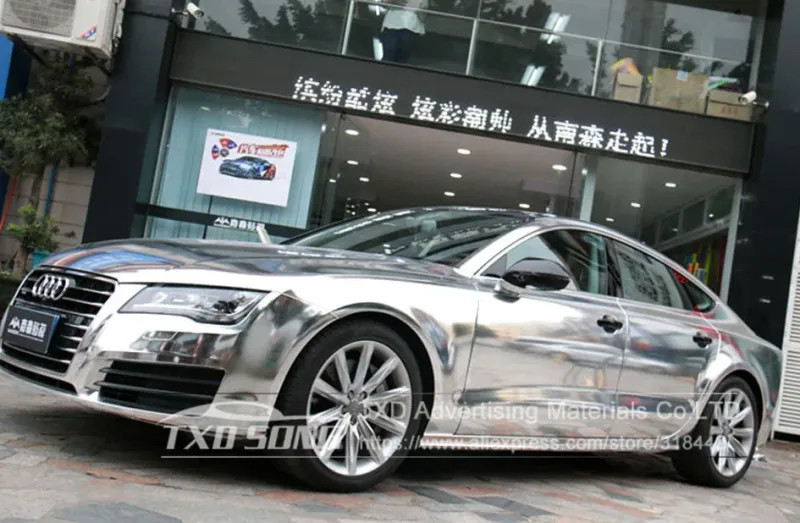 New Silver Mirror Chrome Wrap Film High Stretchable Vinyl Decal 10/20/30x152cm