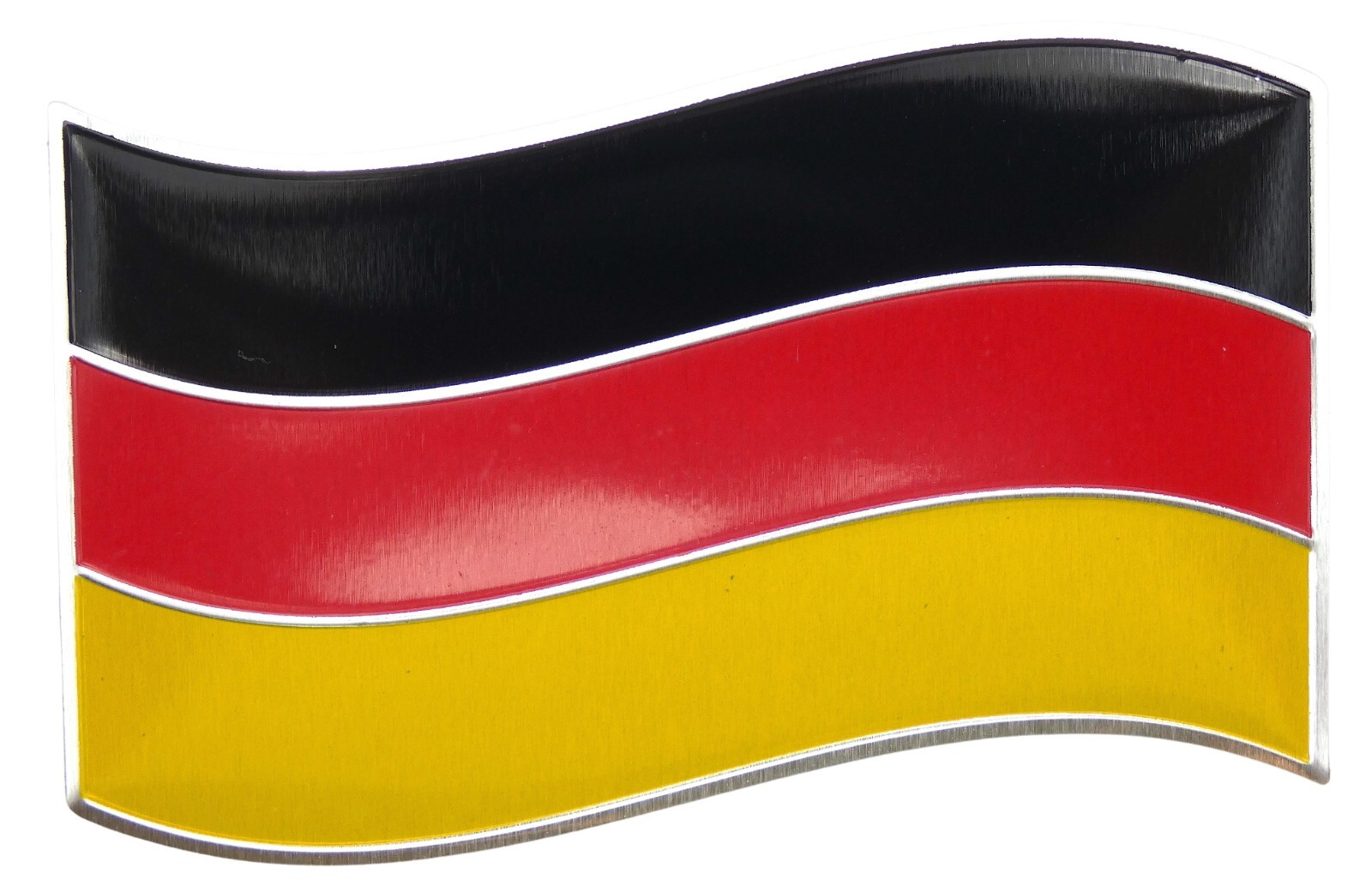 ALUMINUM Germany Flag Wavy Car Sticker Decal Emblem Auto Truck SUV 3.12″ x 1.75″